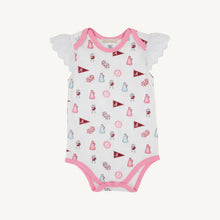 Load image into Gallery viewer, Wendy Onesie Eyelet Sleeves Collegiate
