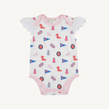 Load image into Gallery viewer, Wendy Onesie Eyelet Sleeves Collegiate
