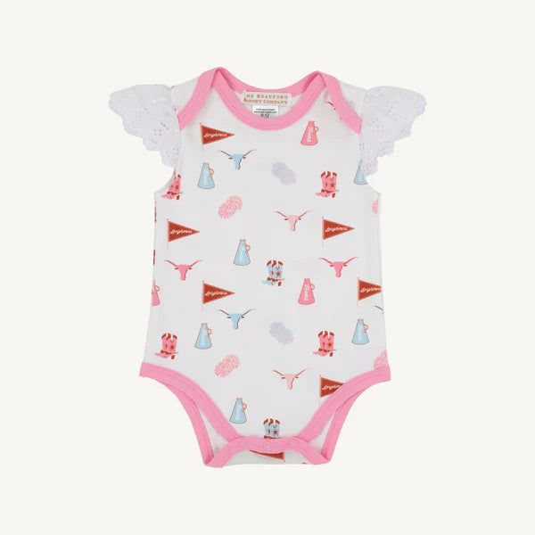 Wendy Onesie Eyelet Sleeves Collegiate